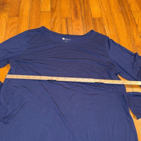 Stylus Navy Long Sleeve Scoop Neck Tee - Picture 4 of 6